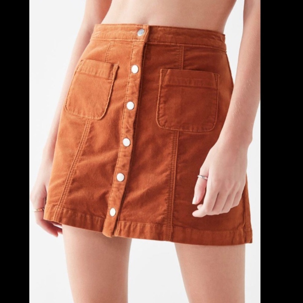Urban outfitters uncut corduroy button front skirt